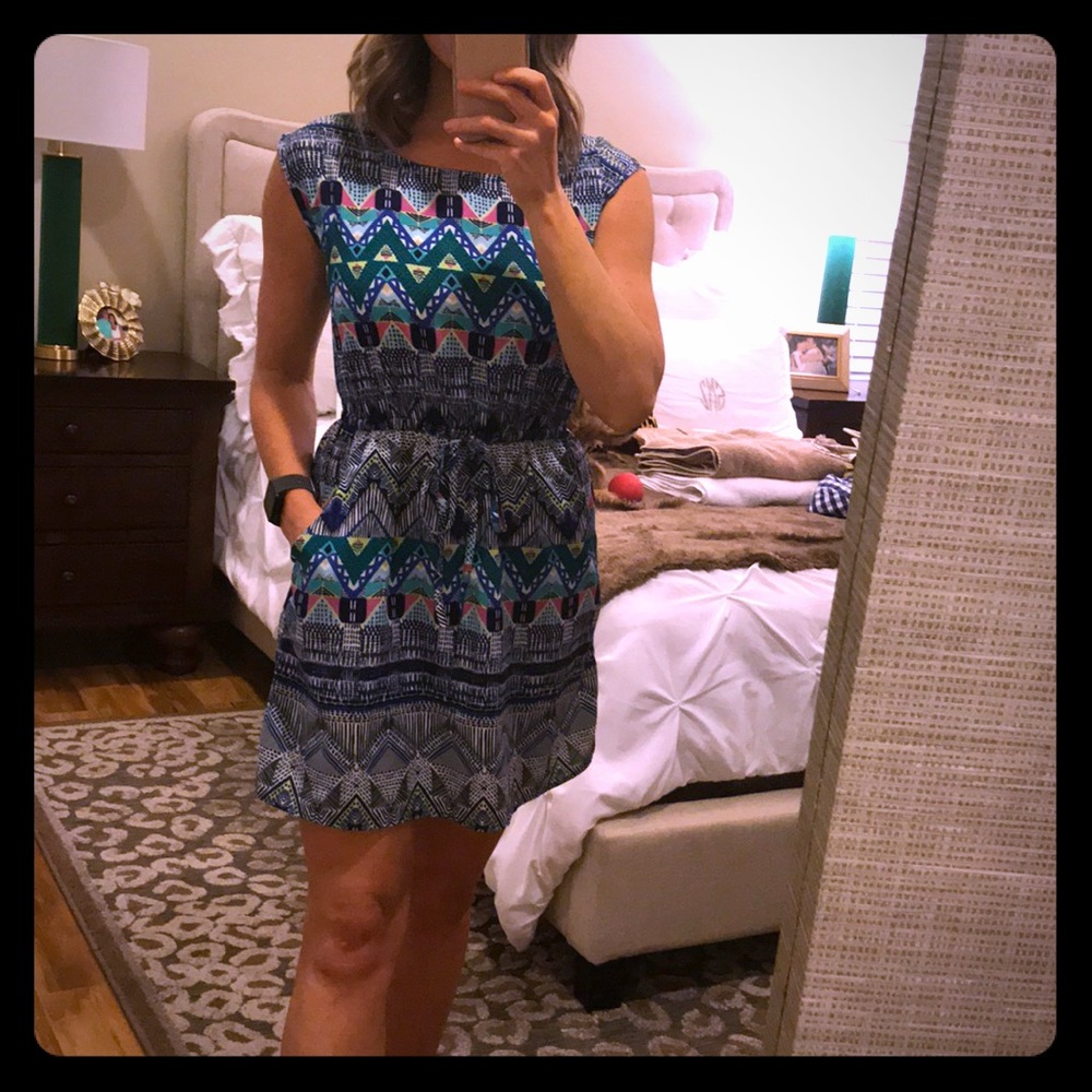Geometric print dress
